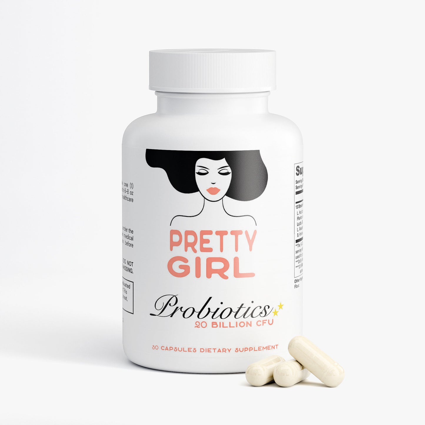 Pretty Girl Probiotics - Glowing Skin, Healthy Gut Support - 3 Month Supply